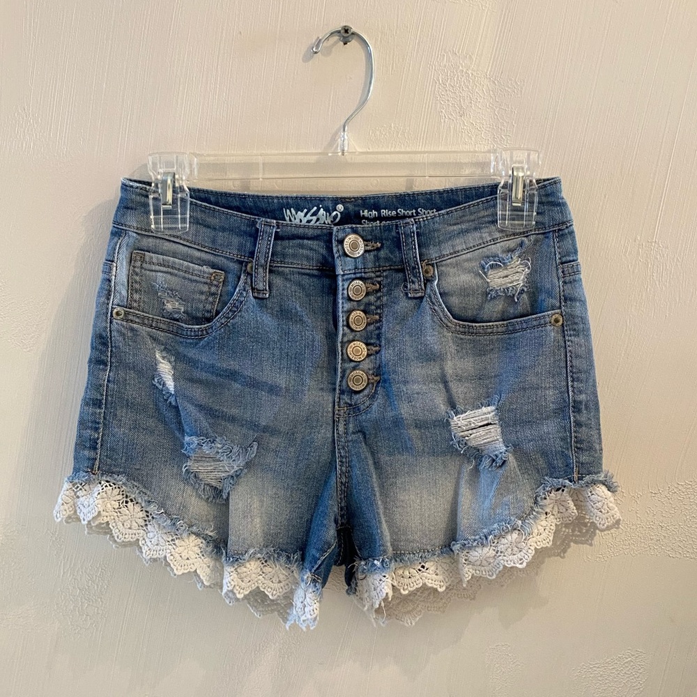 Mossimo jeans with fabric lace